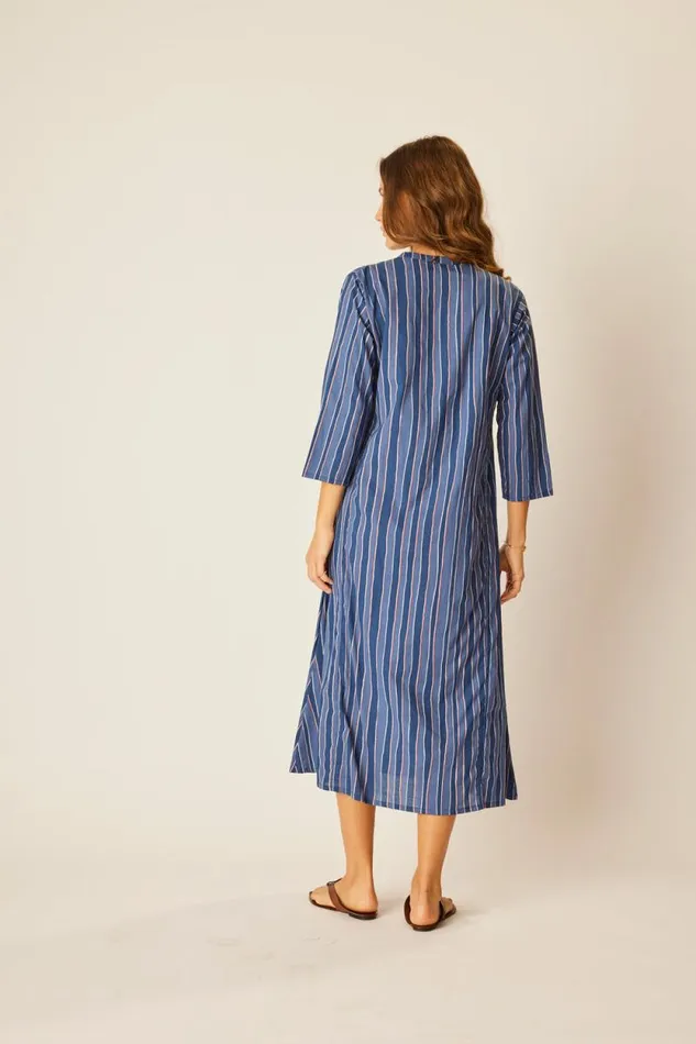 Women Natalie Martin Coverups Isobel Dress Batik Stripe Navy