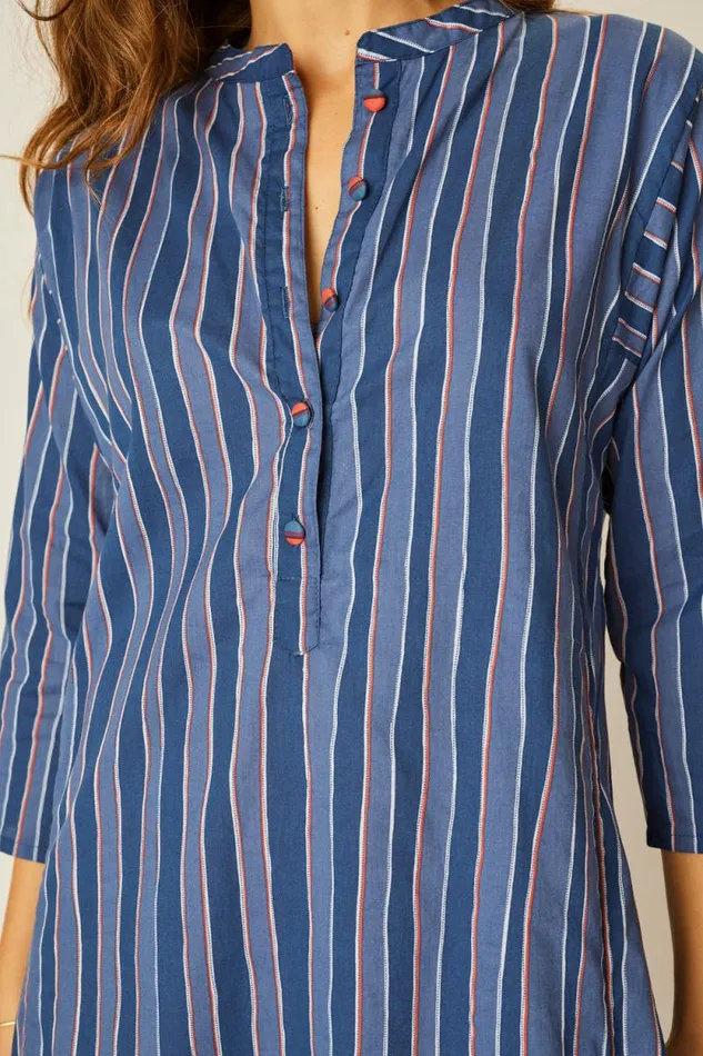 Women Natalie Martin Coverups Isobel Dress Batik Stripe Navy
