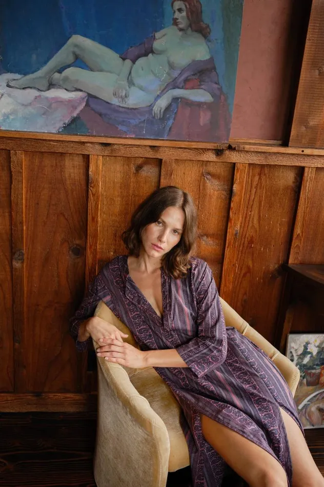 Women Natalie Martin Coverups Isobel Dress Paisley Stripe Heather
