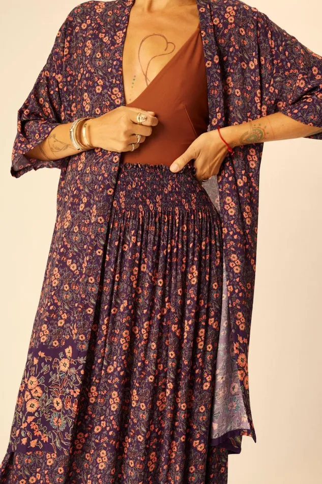 Women Natalie Martin Coverups Lennon Kimono Petite Fleur Aubergine