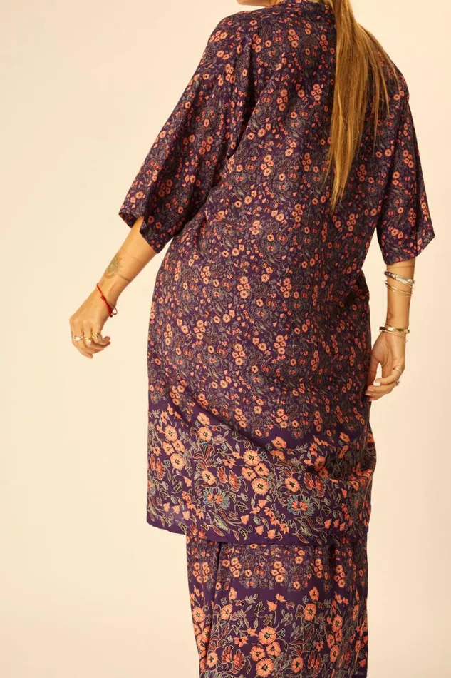 Women Natalie Martin Coverups Lennon Kimono Petite Fleur Aubergine