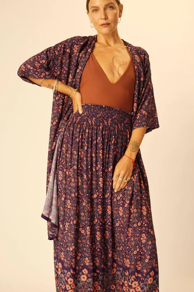 Women Natalie Martin Coverups Lennon Kimono Petite Fleur Aubergine