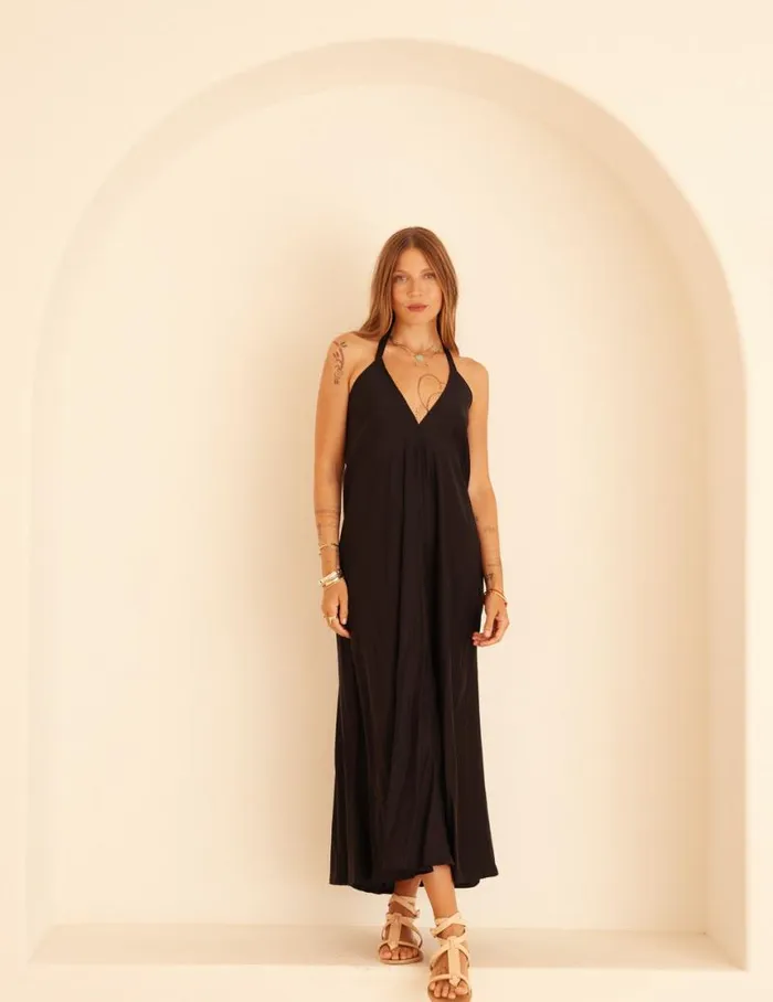 Women Natalie Martin Coverups Lola Dress Black Silk