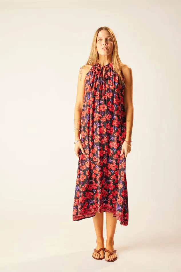 Women Natalie Martin Coverups Marlien Dress Silk Watercolor Onyx