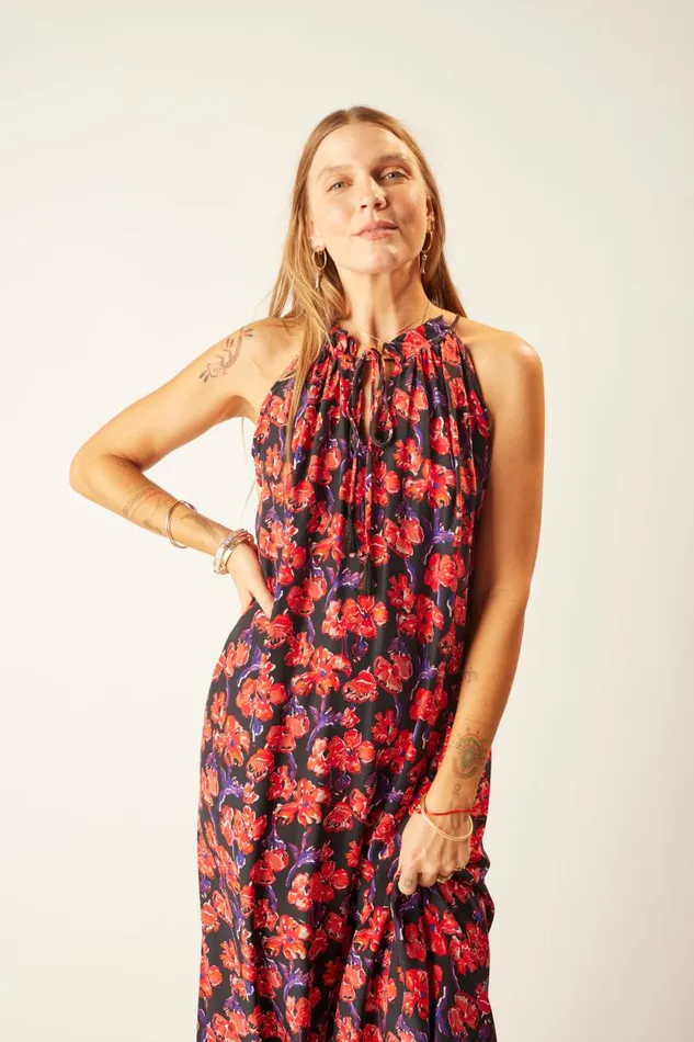 Women Natalie Martin Coverups Marlien Dress Silk Watercolor Onyx