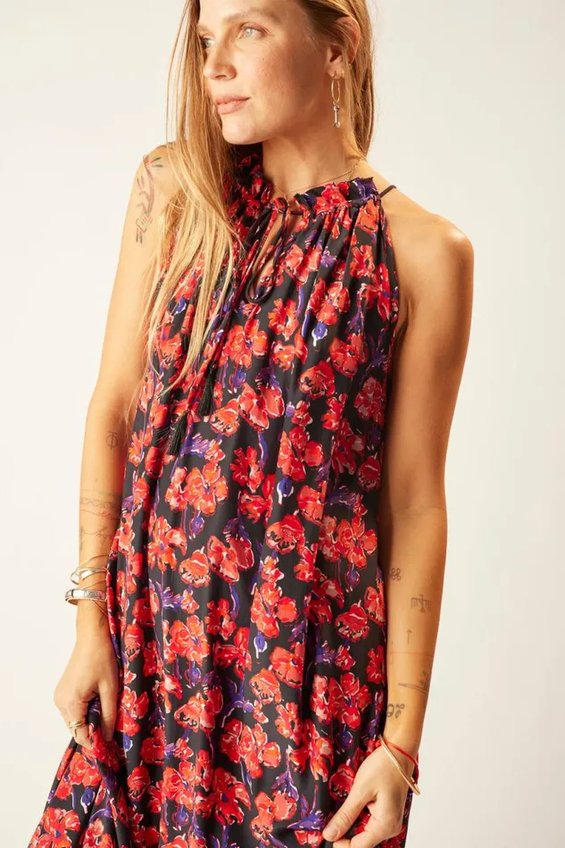 Women Natalie Martin Coverups Marlien Dress Silk Watercolor Onyx