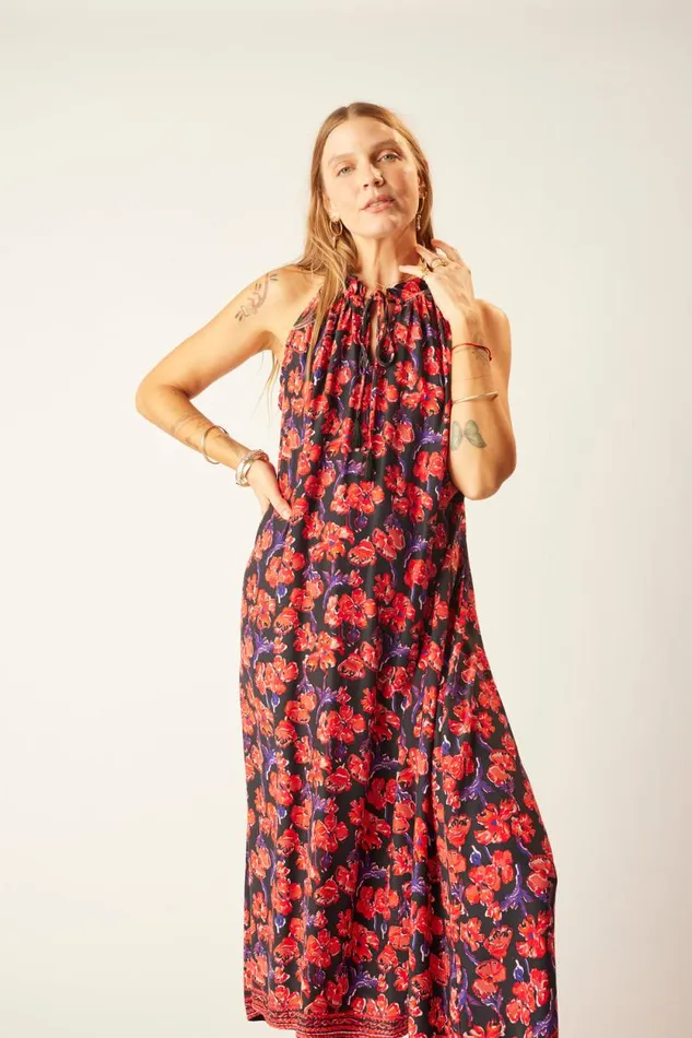 Women Natalie Martin Coverups Marlien Dress Silk Watercolor Onyx