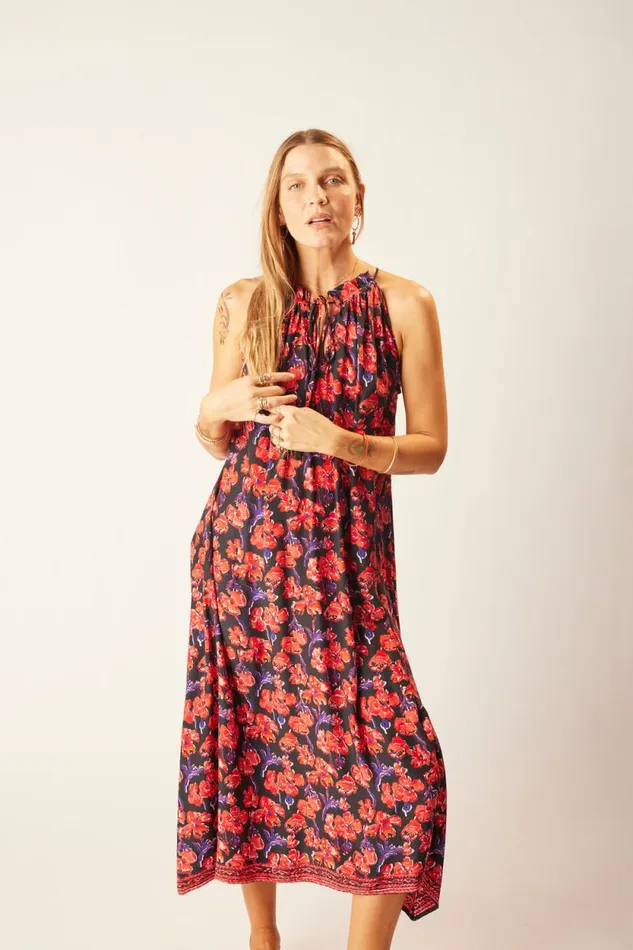 Women Natalie Martin Coverups Marlien Dress Silk Watercolor Onyx