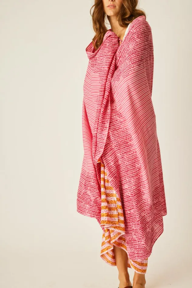 Women Natalie Martin Coverups Sarong Batik Chrysanthemum Fuchsia