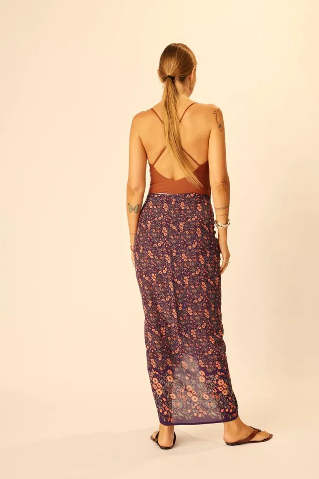 Women Natalie Martin Coverups SarongScarf Petite Fleur Aubergine