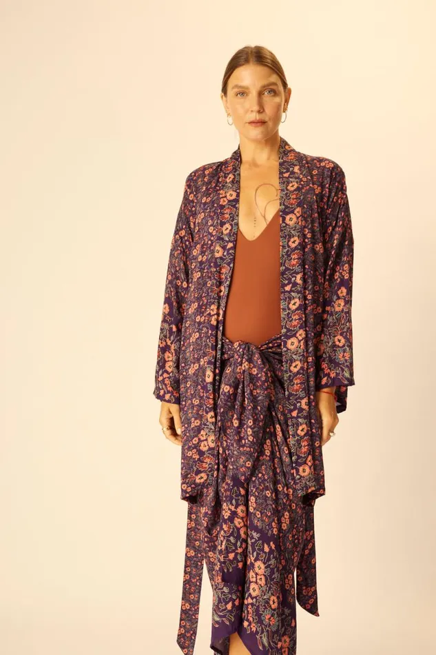 Women Natalie Martin Coverups SarongScarf Petite Fleur Aubergine