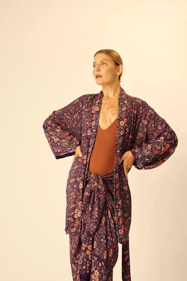 Women Natalie Martin Coverups SarongScarf Petite Fleur Aubergine