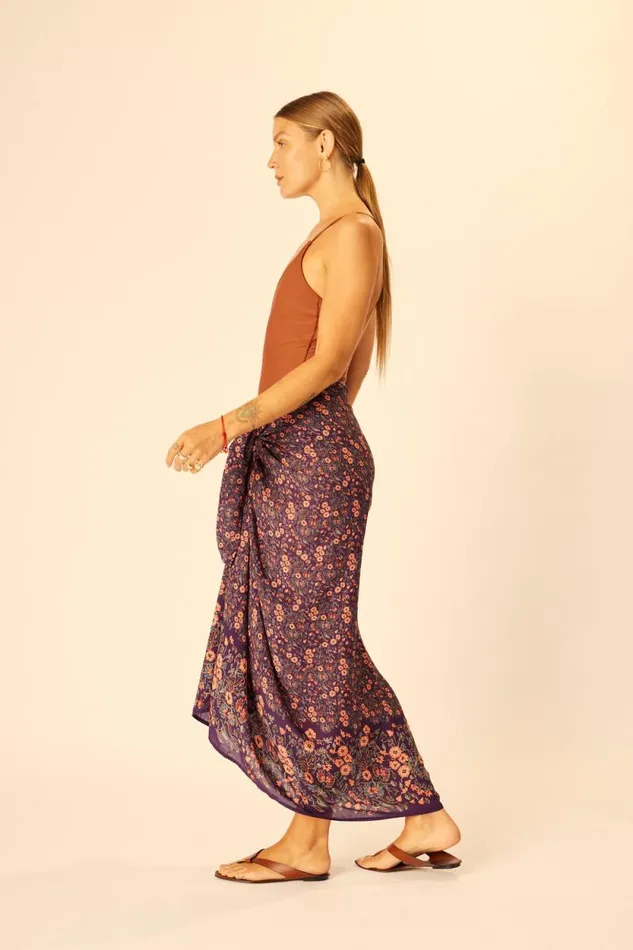 Women Natalie Martin Coverups SarongScarf Petite Fleur Aubergine