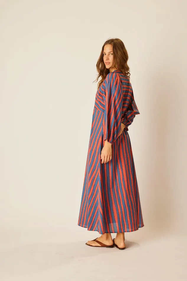 Women Natalie Martin Dresses Alice Dress Batik Stripe Blood Orange