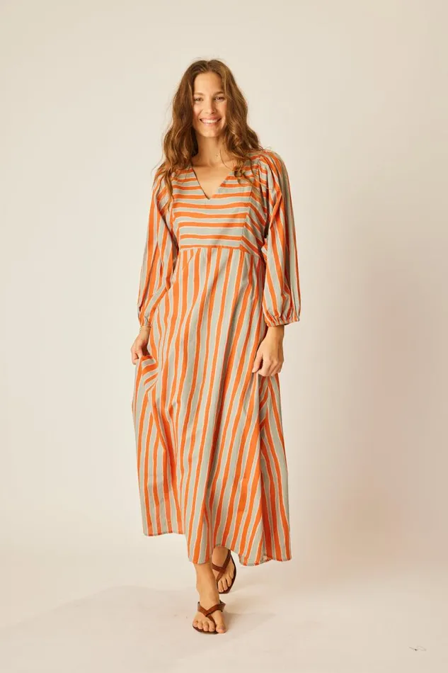 Women Natalie Martin Dresses Alice Dress Batik Stripe Sage
