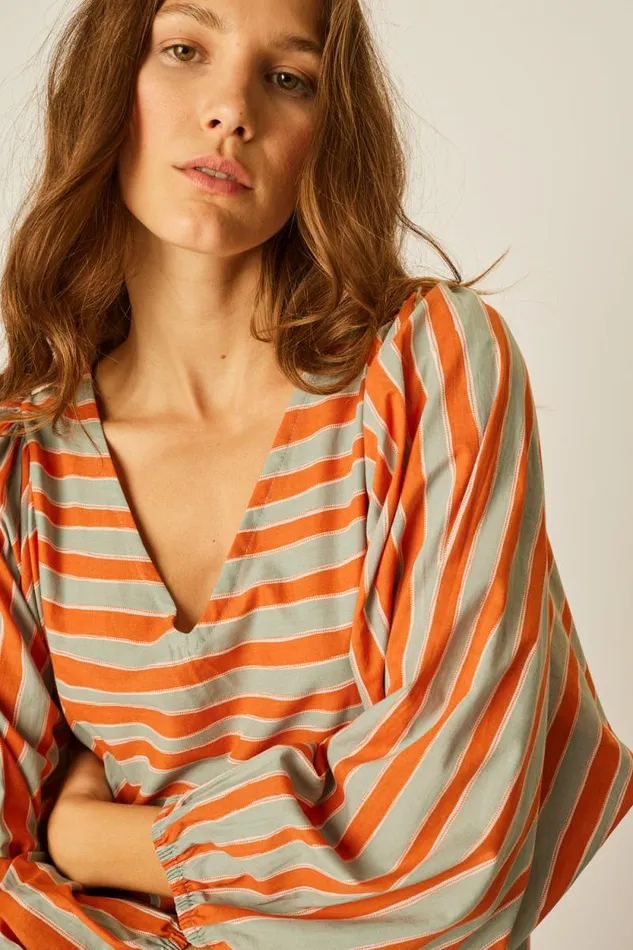 Women Natalie Martin Dresses Alice Dress Batik Stripe Sage