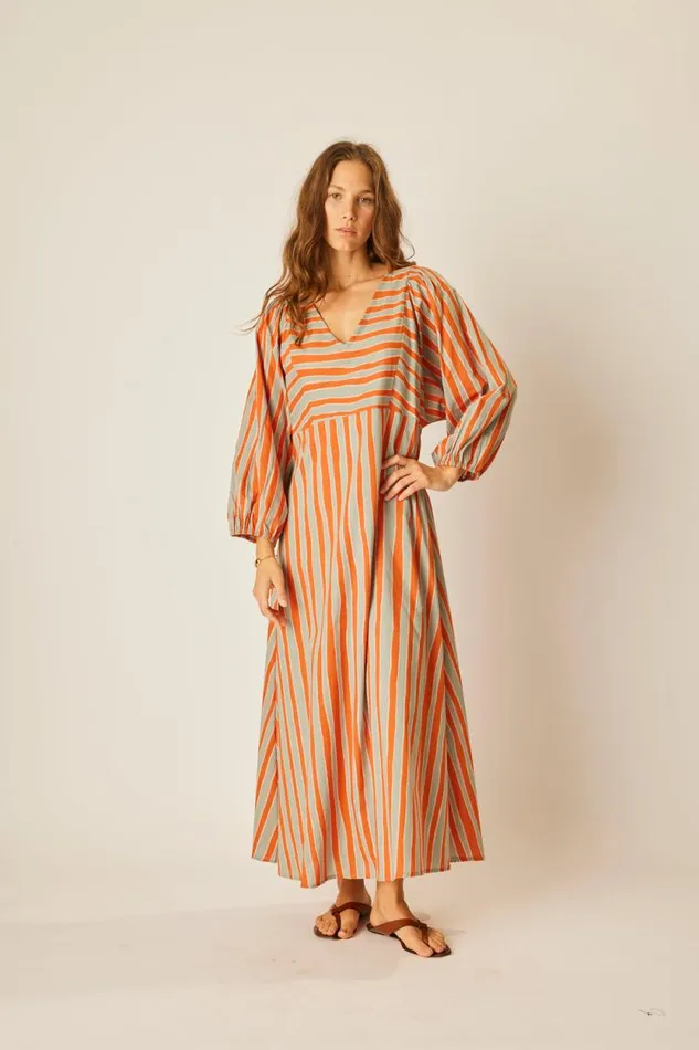 Women Natalie Martin Dresses Alice Dress Batik Stripe Sage