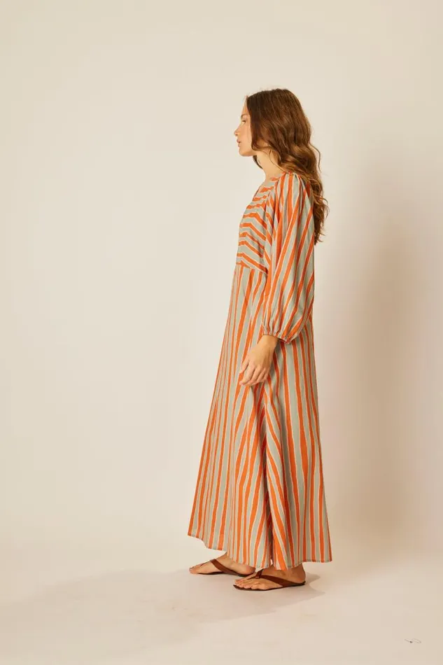 Women Natalie Martin Dresses Alice Dress Batik Stripe Sage