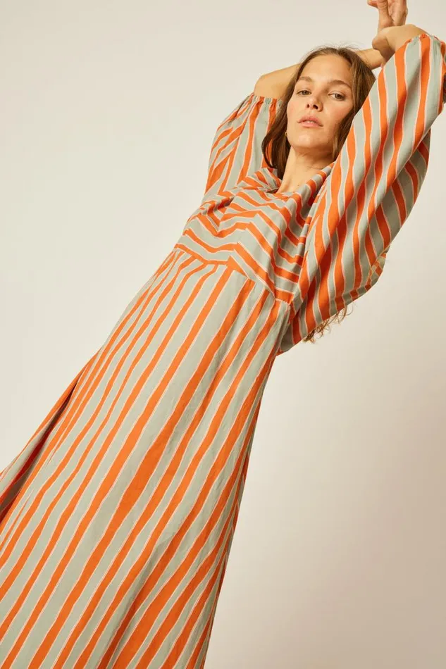Women Natalie Martin Dresses Alice Dress Batik Stripe Sage