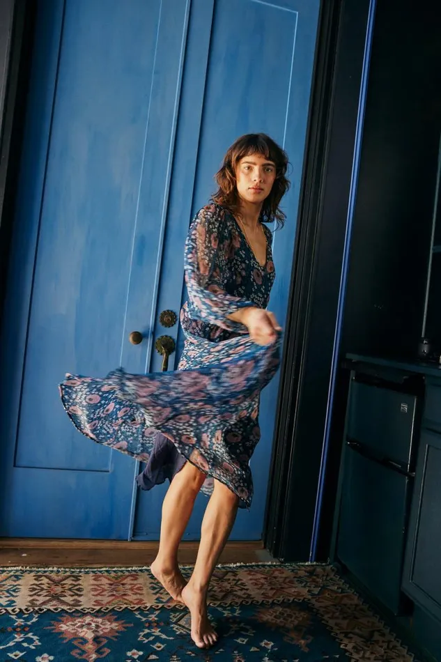 Women Natalie Martin Dresses Alice Dress Vintage Flowers Indigo