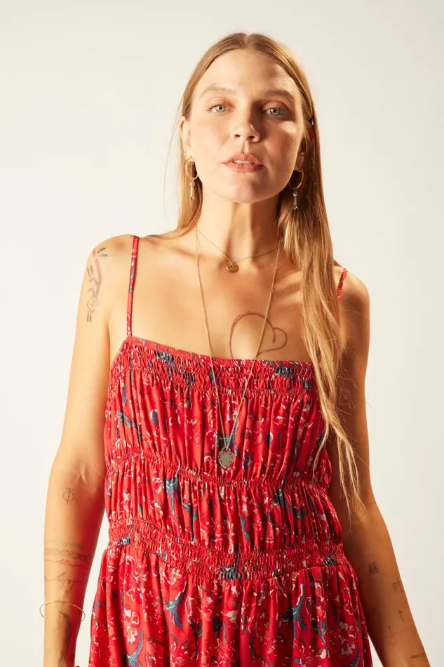 Women Natalie Martin Dresses Gina Short Dress Silk Watercolor Vermil