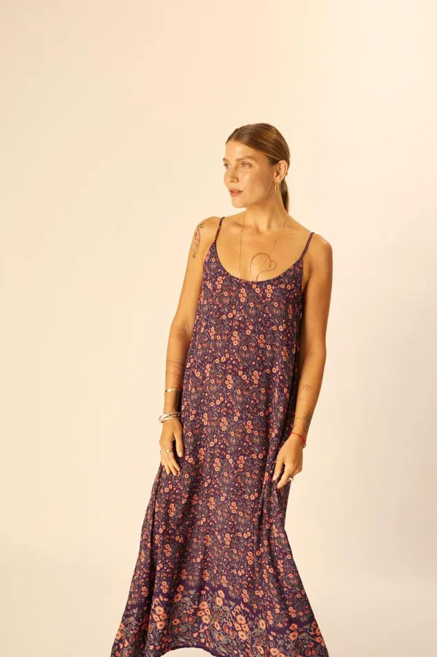 Women Natalie Martin Dresses Heather Maxi Petite Fleur Aubergine