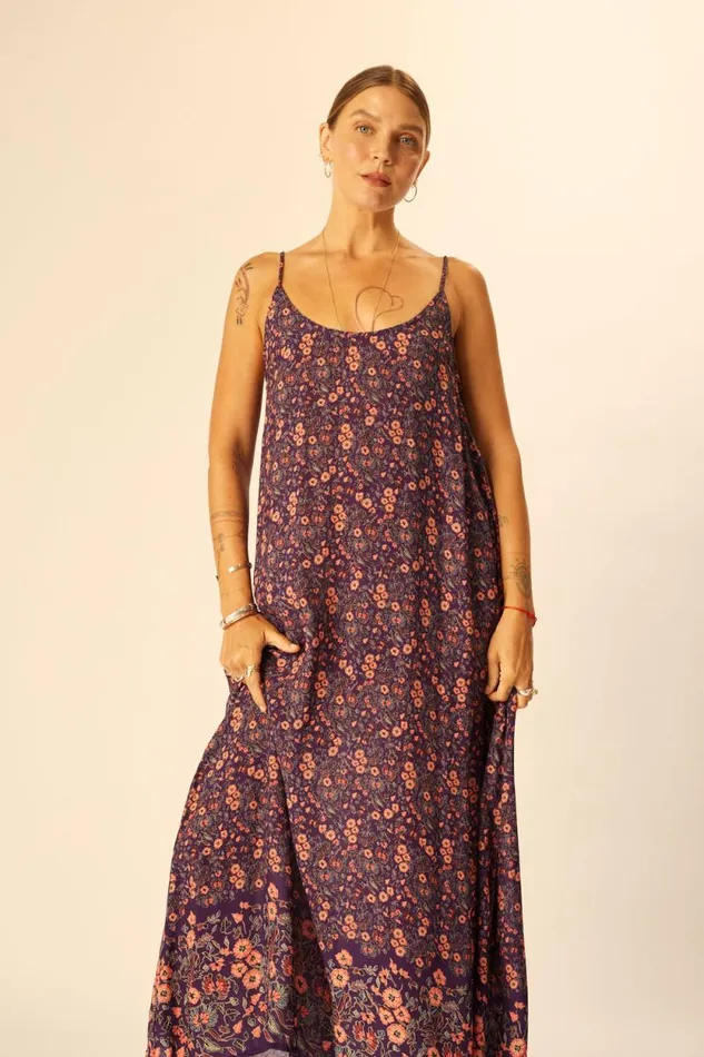 Women Natalie Martin Dresses Heather Maxi Petite Fleur Aubergine