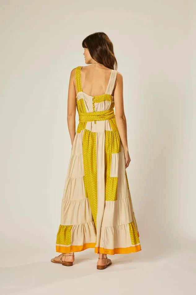 Women Natalie Martin Dresses Jasmine Maxi Block Zigzag Tangerine