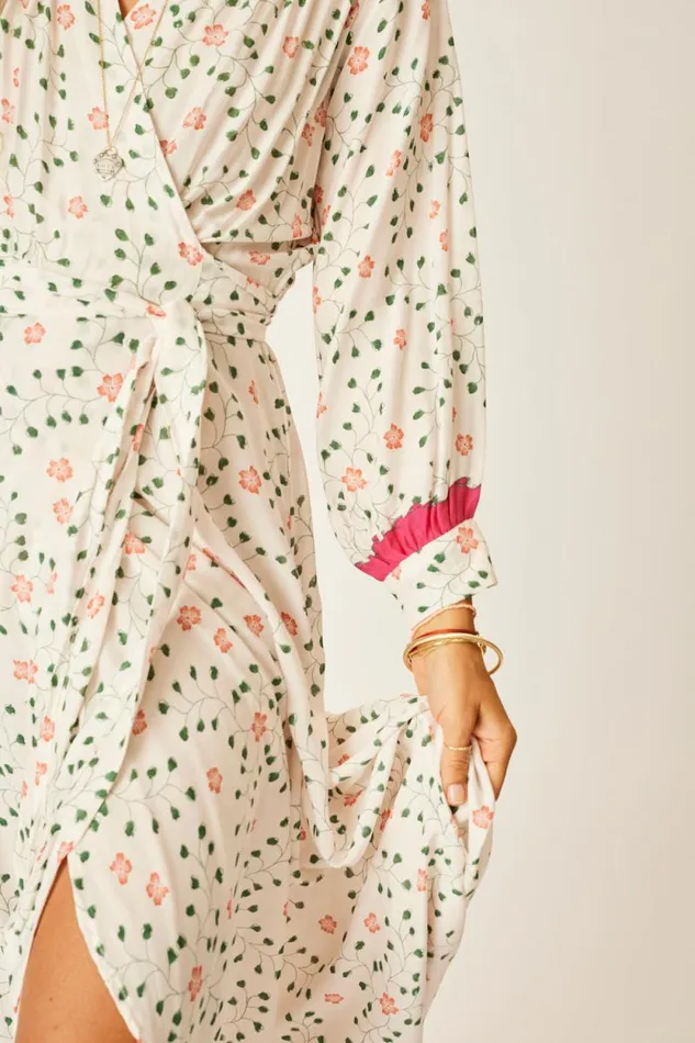 Women Natalie Martin Dresses Kate Long Sleeve Maxi Pinwheel Cotton