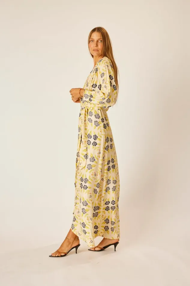 Women Natalie Martin Dresses Kate Long Sleeve Maxi Prairie Indigo