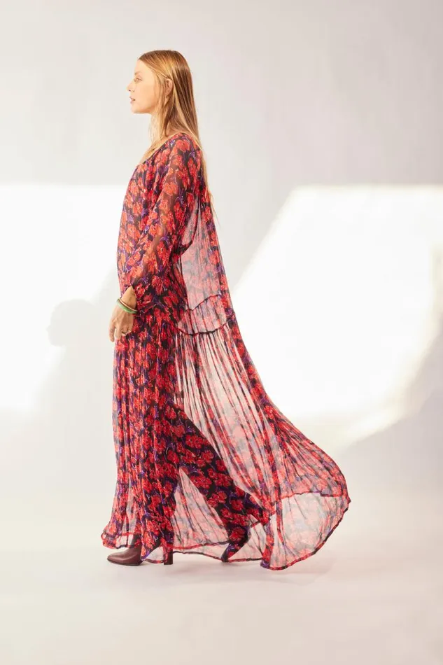 Women Natalie Martin Dresses Lainey Dress With Sash Chiffon Watercolor Print Onyx Women Natalie Martin Dresses Lainey Dress With Sash Chiffon Watercolor Print Onyx