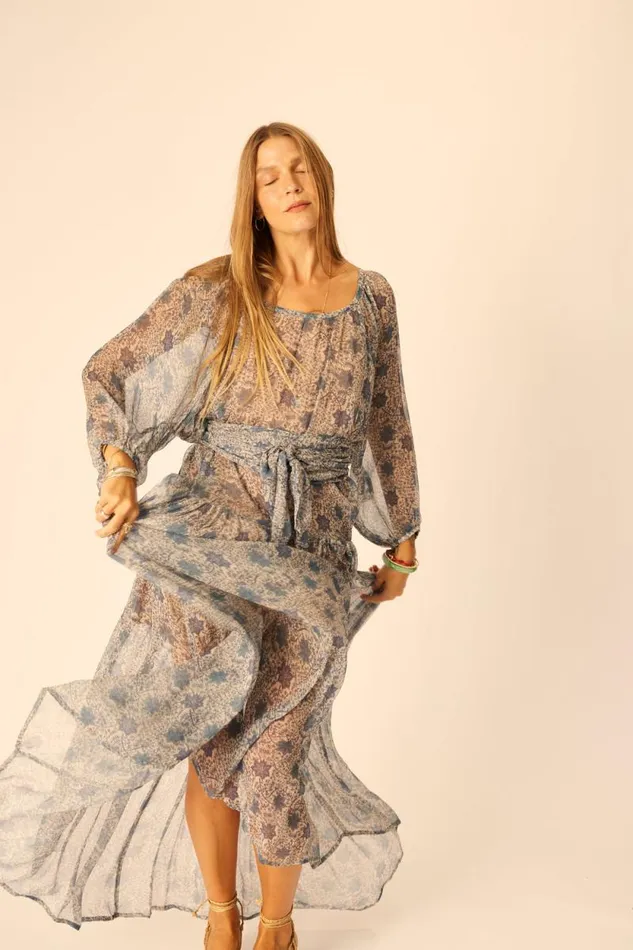 Women Natalie Martin Dresses Lainey Dress With Sash Snowflake Sea