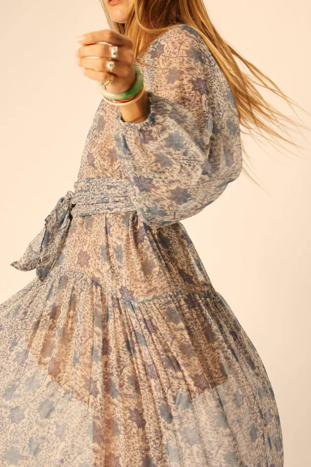 Women Natalie Martin Dresses Lainey Dress With Sash Snowflake Sea