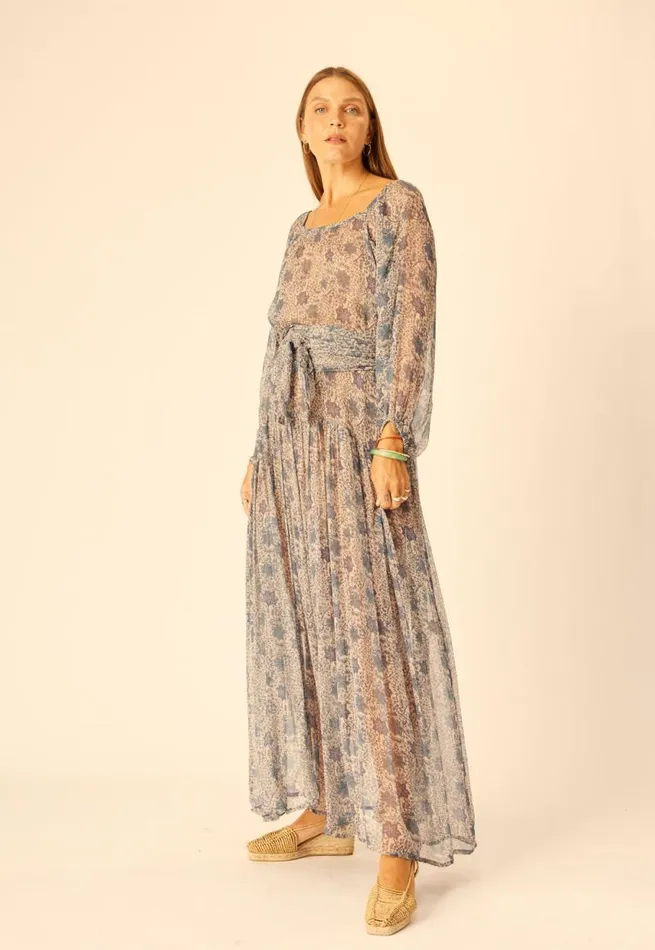 Women Natalie Martin Dresses Lainey Dress With Sash Snowflake Sea