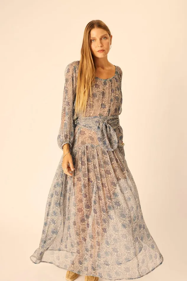 Women Natalie Martin Dresses Lainey Dress With Sash Snowflake Sea
