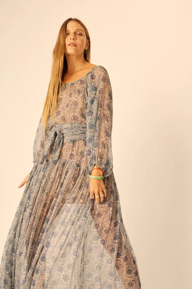 Women Natalie Martin Dresses Lainey Dress With Sash Snowflake Sea