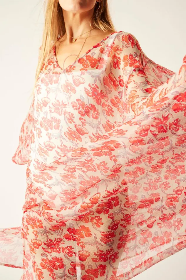 Women Natalie Martin Dresses Marin Dress With Sash Chiffon Watercolor Dove