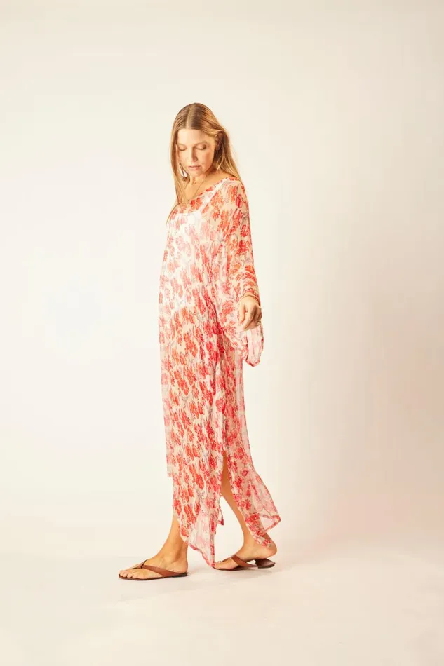 Women Natalie Martin Dresses Marin Dress With Sash Chiffon Watercolor Dove