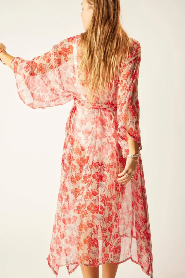 Women Natalie Martin Dresses Marin Dress With Sash Chiffon Watercolor Dove