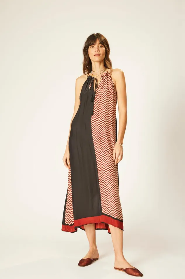 Women Natalie Martin Dresses Marlien Dress Block Zigzag Noire