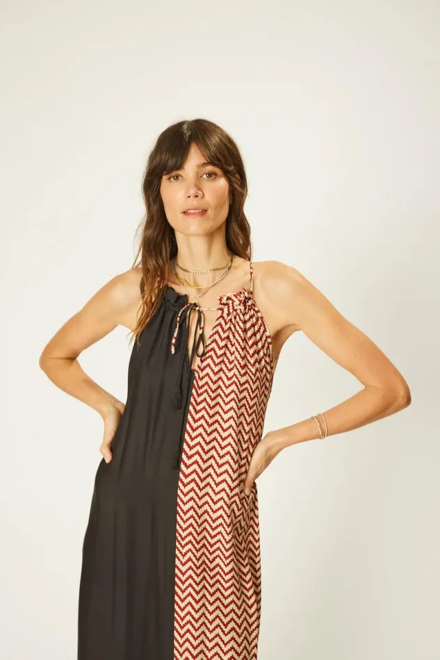Women Natalie Martin Dresses Marlien Dress Block Zigzag Noire