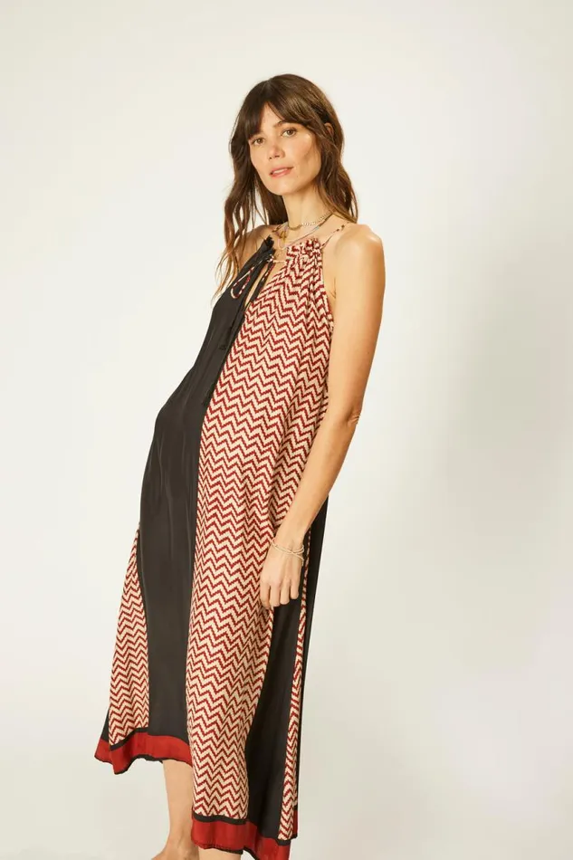 Women Natalie Martin Dresses Marlien Dress Block Zigzag Noire