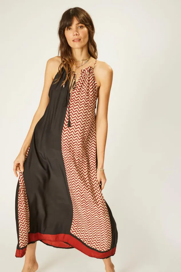 Women Natalie Martin Dresses Marlien Dress Block Zigzag Noire
