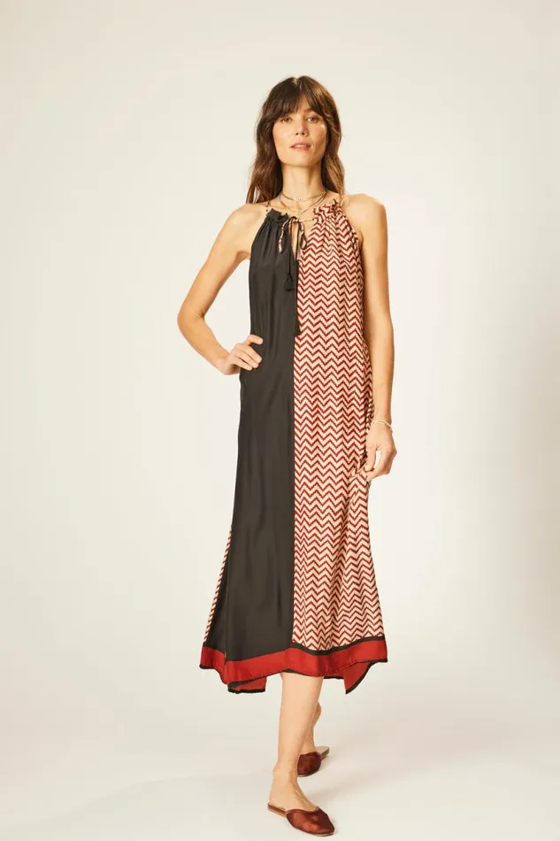 Women Natalie Martin Dresses Marlien Dress Block Zigzag Noire