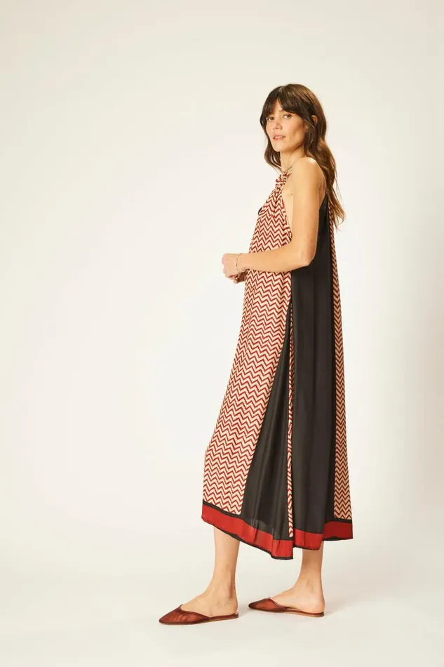 Women Natalie Martin Dresses Marlien Dress Block Zigzag Noire