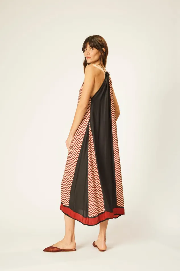 Women Natalie Martin Dresses Marlien Dress Block Zigzag Noire