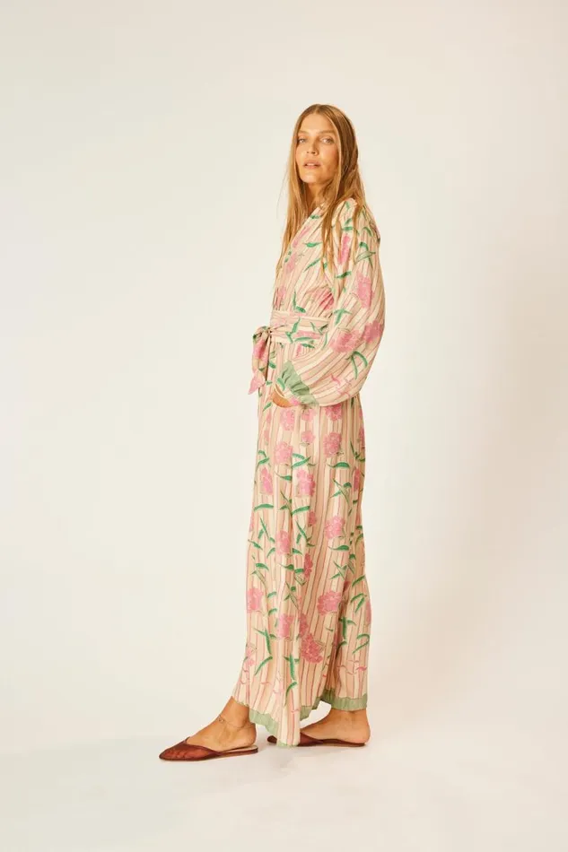 Women Natalie Martin Dresses Nico LS Maxi With Sash Chamomile Rose