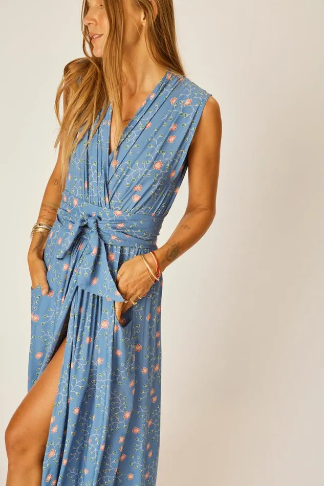 Women Natalie Martin Dresses Nico Sleeveless Dress Pinwheel Denim