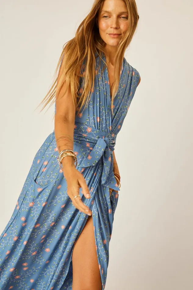 Women Natalie Martin Dresses Nico Sleeveless Dress Pinwheel Denim