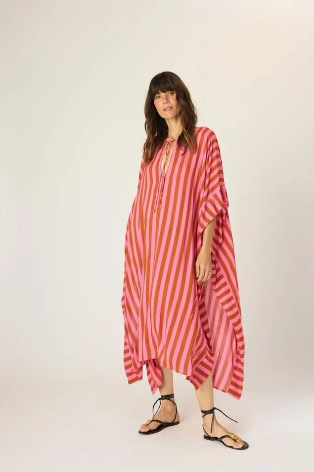 Women Natalie Martin Dresses Paulina Caftan Thick Stripe Pink